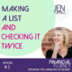 #5 Making a List and Checking it Twice with Jen Turrell